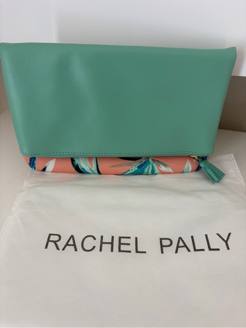 Rachel Pally Mint Green Fold-Over Clutch